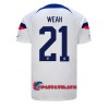 Virallinen Fanipaita Yhdysvallat Timothy Weah 21 Kotipelipaita MM-Kisat 2022 - Miesten
